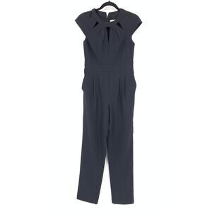 Eliza J Jumpsuit Women's Size 2 Black Side Pocket Casual Cap Sleeve